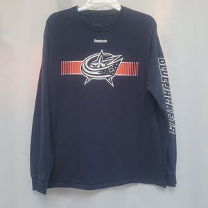 Reebok NHL Columbus Blue Jackets CBJ Hockey T-Shirt  Long Sleeve Unisex Medium
